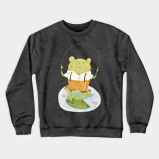 Rope Skipping Frog Crewneck Sweatshirt